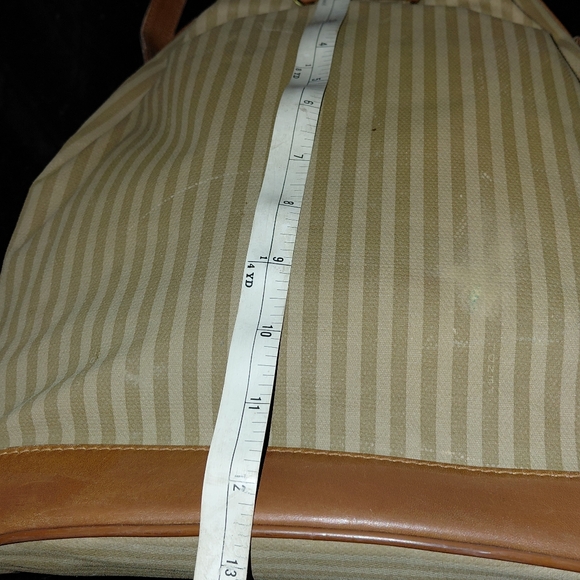 Fendi Vtg Penguin Striped Canvas Bucket Drawstring Crossbody Bag - Picture 14 of 17